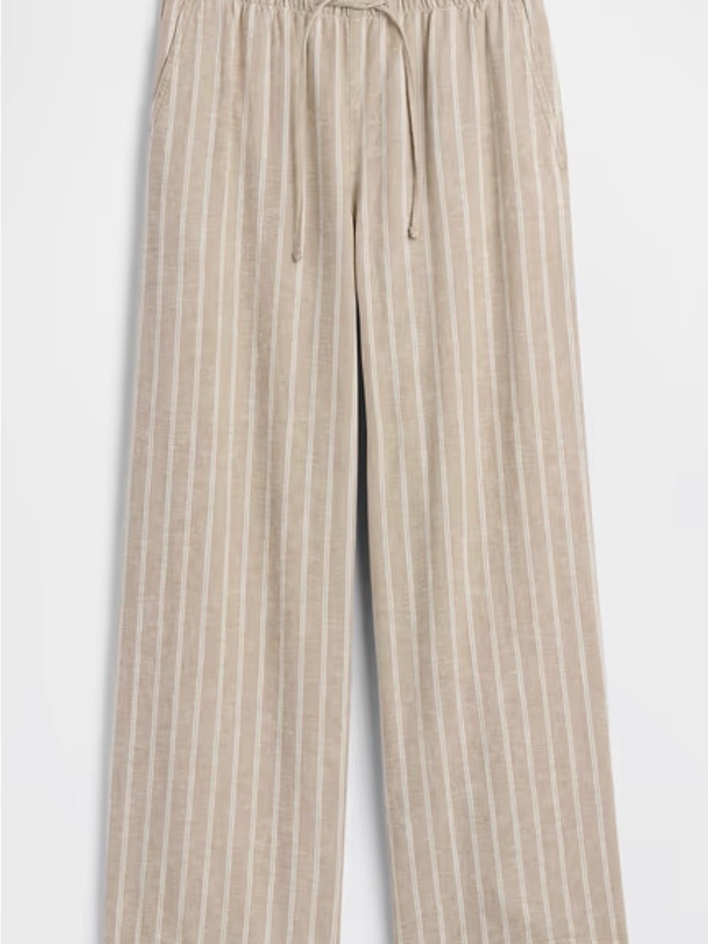 Gap Womens Wide-leg Pants Size Large Striped Drawstring Pants